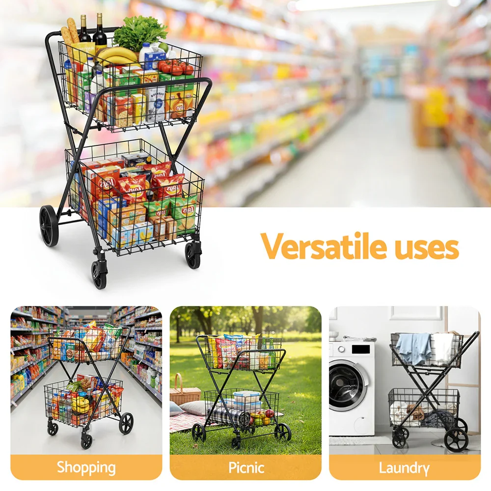 Foldable Shopping Trolley Cart - Image 4