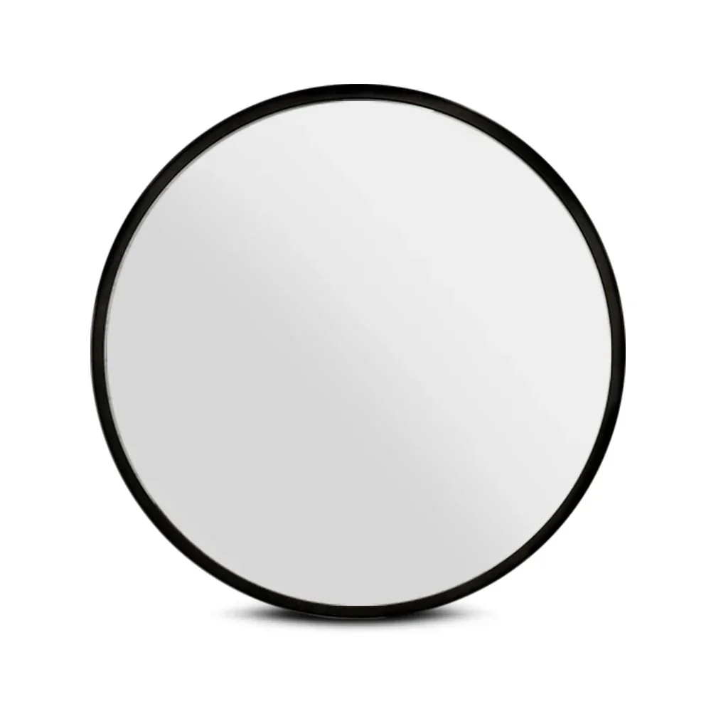 2 Wall Mirror Makeup 60cm Home Decor Framed Mirrors Bathroom Round Black - Image 3