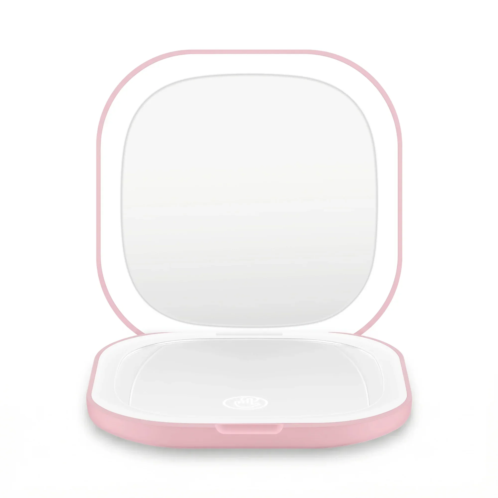 LED Compact Mirror Lighted Travel Makeup Mirror Pocket-Sized 1x 10x Magnification Square Pink - Image 3