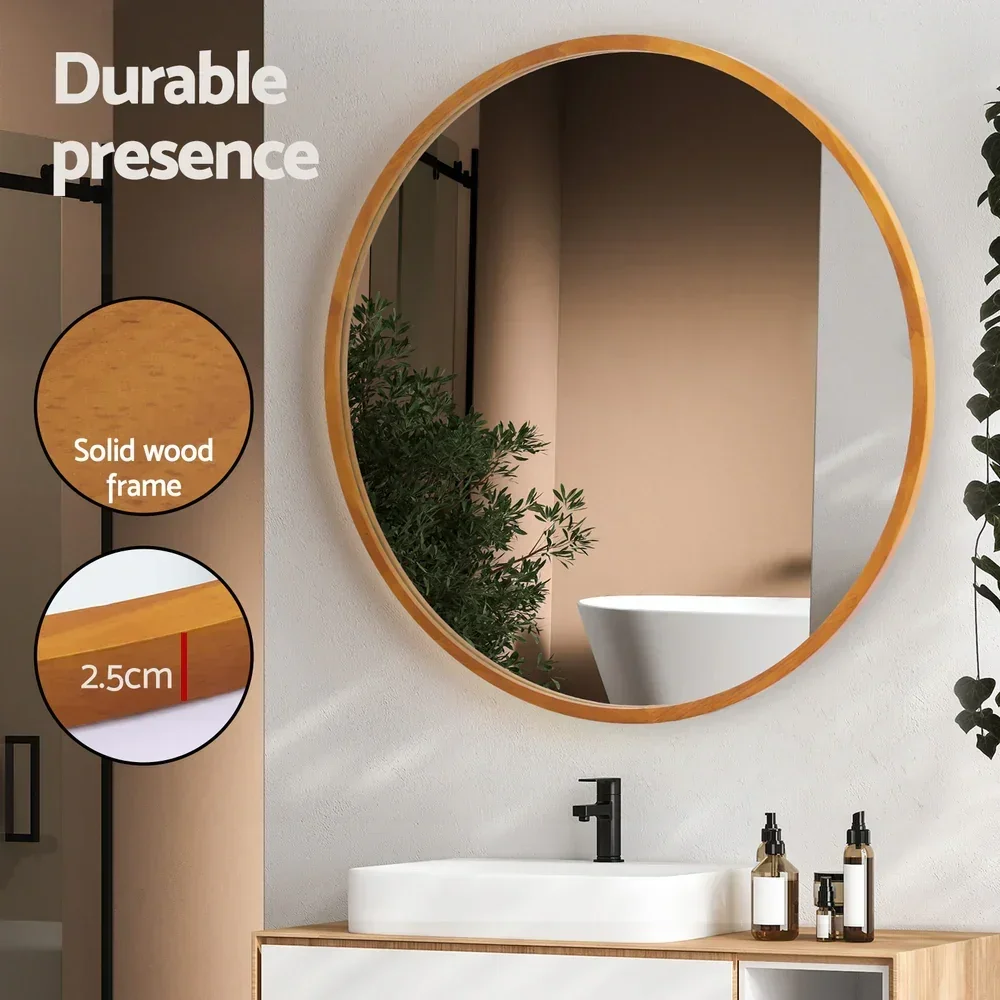 Wall Mirror Wooden Makeup 80cm - Image 6