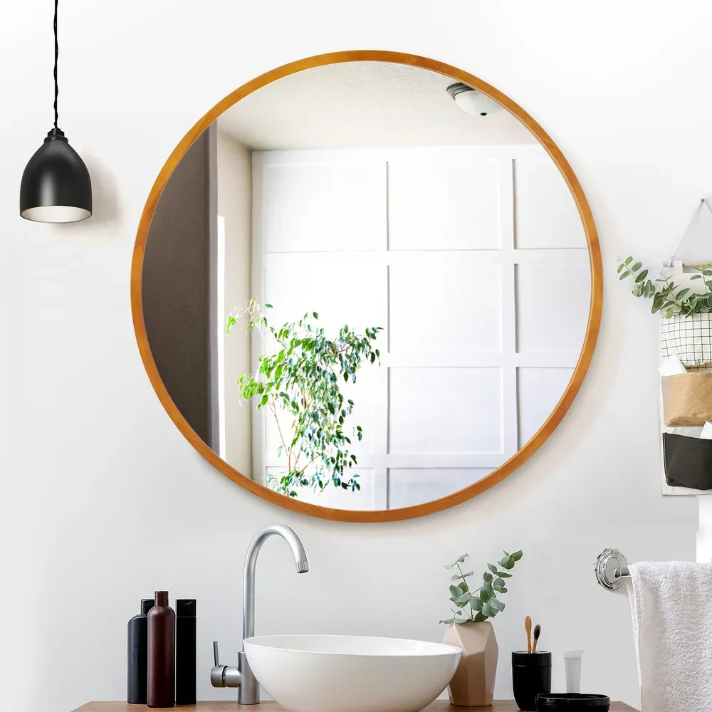 Wall Mirror Wooden Makeup 80cm - Image 7