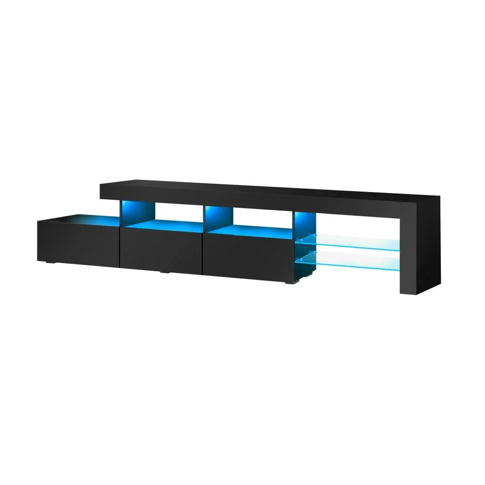 TV Cabinet RGB LED Gloss Black 220cm - Image 3