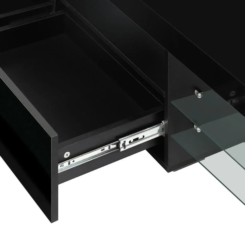 TV Cabinet RGB LED Gloss Black 220cm - Image 4