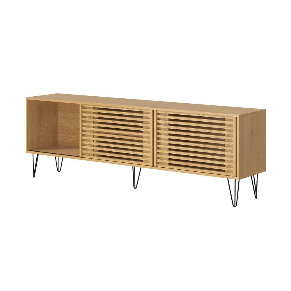 TV Cabinet Storage Drawer Shelf 160cm Oak - Image 7
