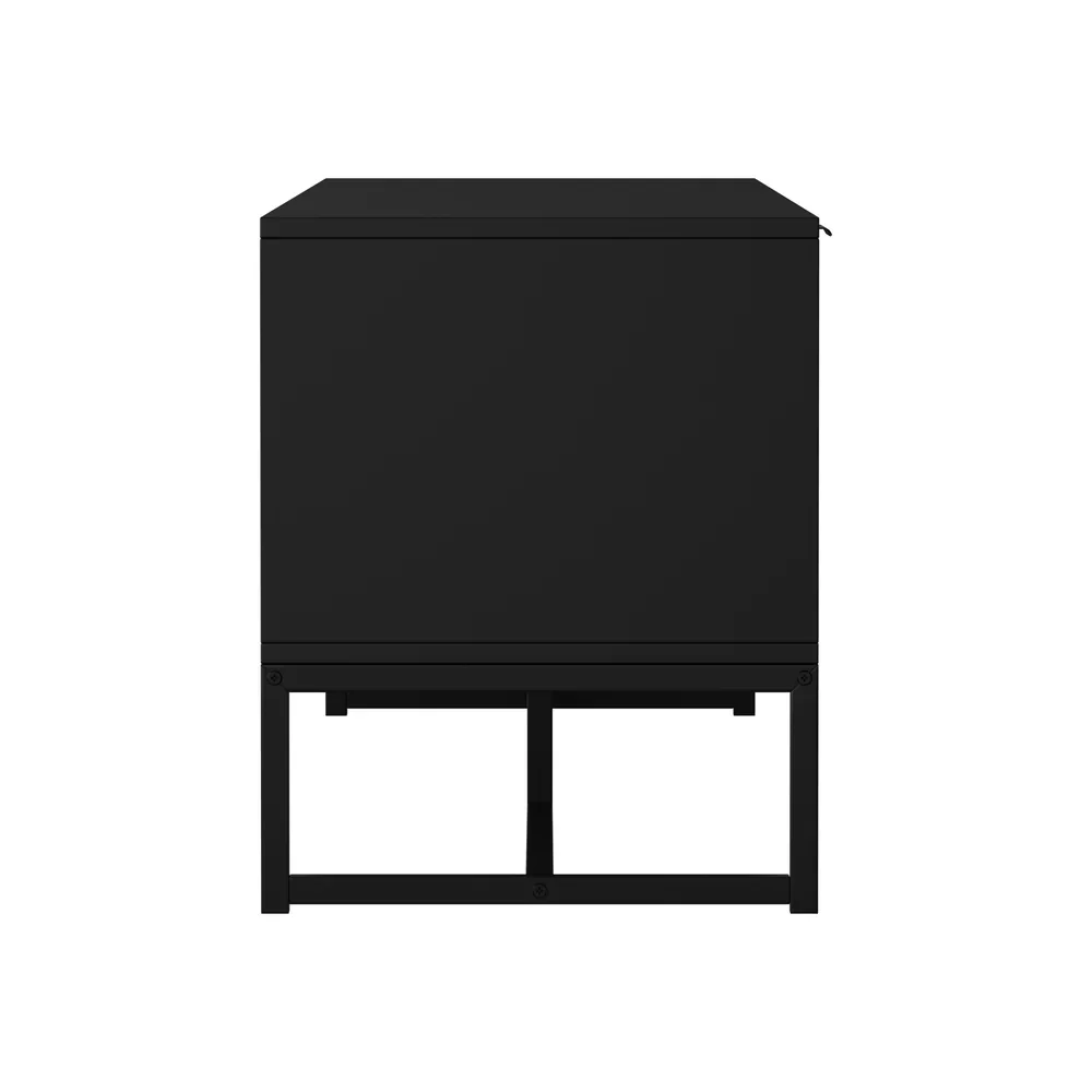 TV Stand Cabinet Entertainment Unit 180cm Black&Natural - Image 8