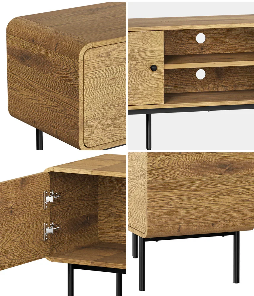 TV Cabinet Entertainment Unit Stand 180cm Oak - Image 2