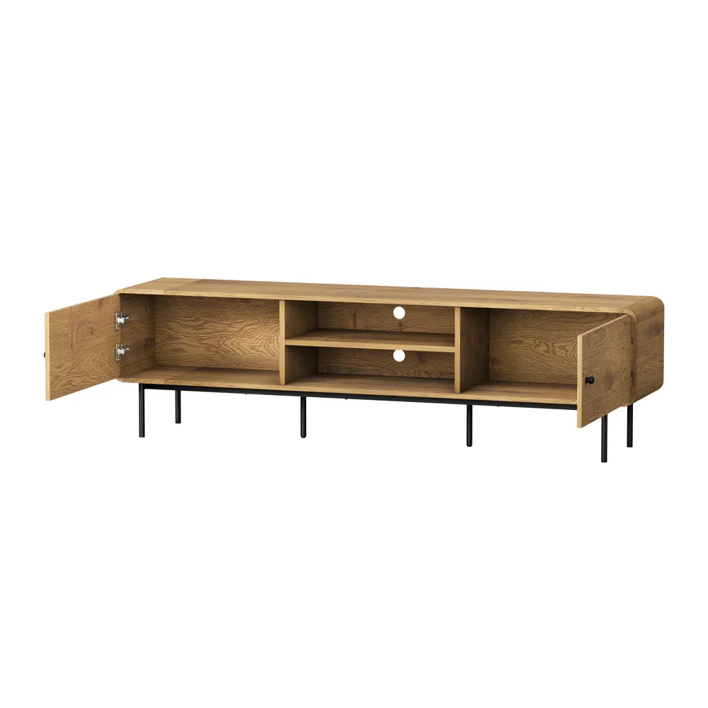 TV Cabinet Entertainment Unit Stand 180cm Oak - Image 4