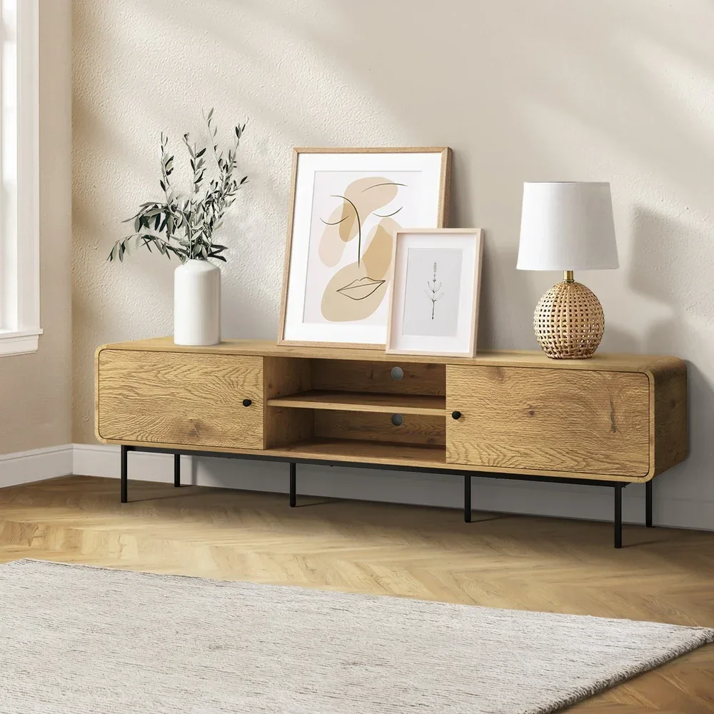 TV Cabinet Entertainment Unit Stand 180cm Oak - Image 5