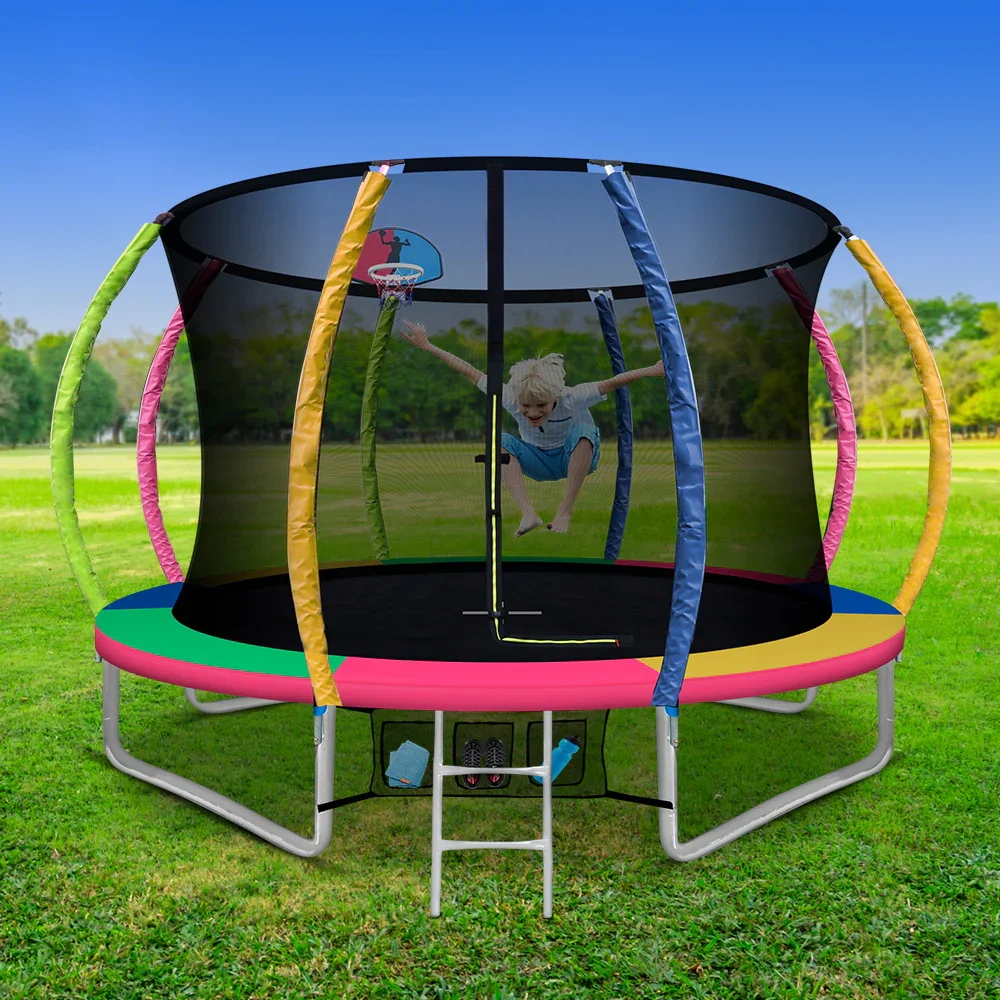 10FT Trampoline for Kids w/ Ladder Enclosure Safety Net Rebounder Colors - Image 2