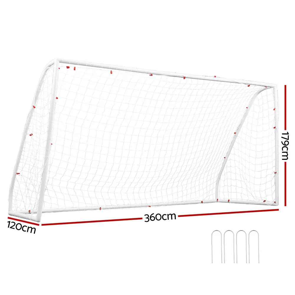 12FT Soccer Football Goal Net UPVC Frame with PE Mesh Weatherproof Portable Goals for Backyard Training Competitive Play - Image 2