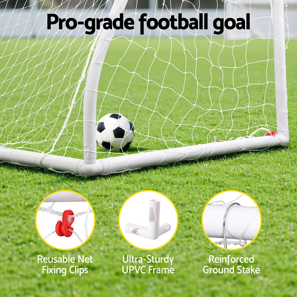 12FT Soccer Football Goal Net UPVC Frame with PE Mesh Weatherproof Portable Goals for Backyard Training Competitive Play - Image 4