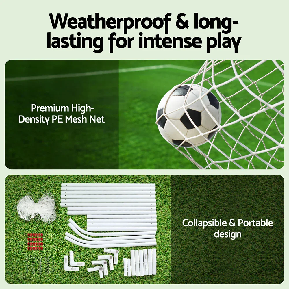 12FT Soccer Football Goal Net UPVC Frame with PE Mesh Weatherproof Portable Goals for Backyard Training Competitive Play - Image 5