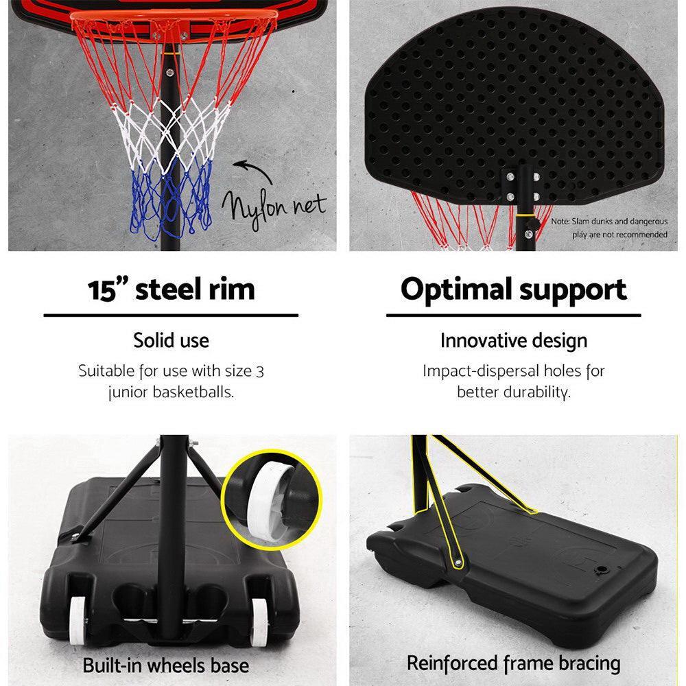 2.1M Basketball Hoop Stand System Adjustable Portable Pro Kids Black - Image 3