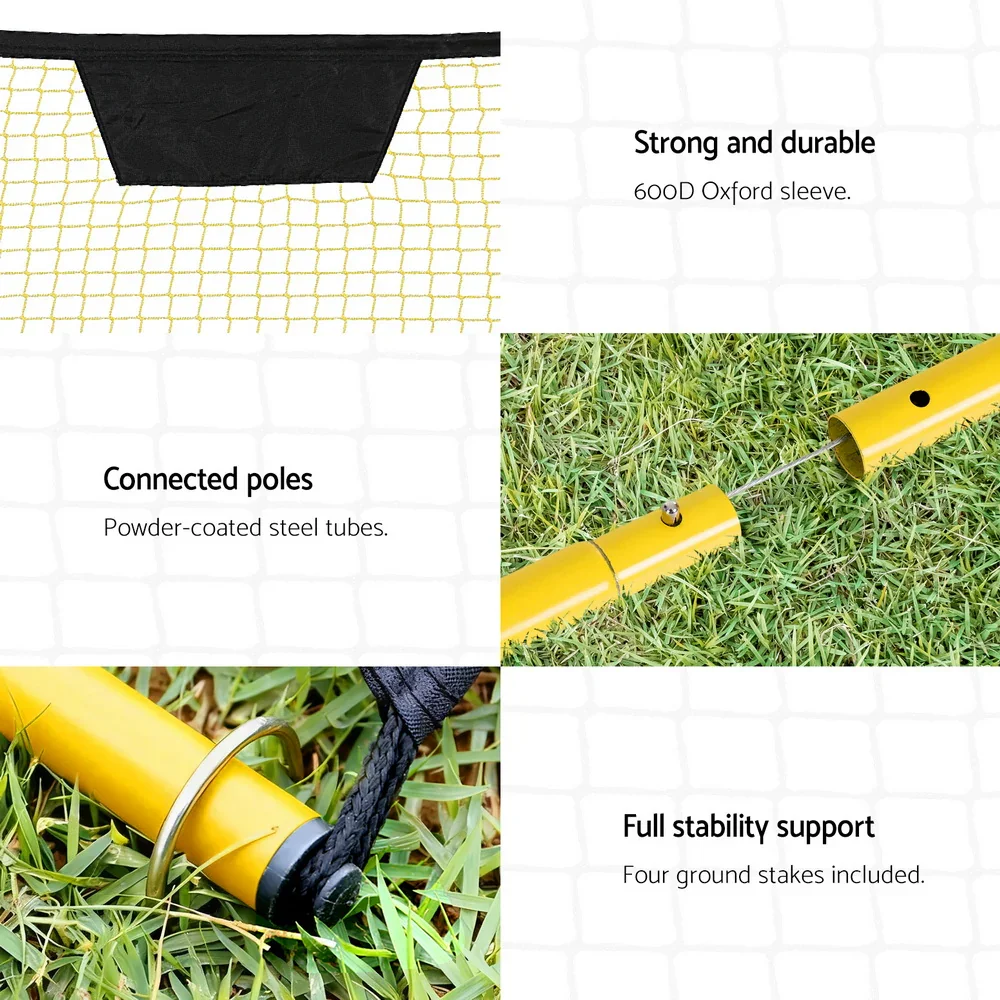 2.1m Football Soccer Net Portable Goal Net Rebounder Sports Training Yellow - Image 4