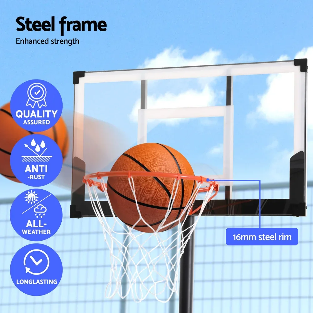 3.05M Basketball Hoop Stand System Portable Height Adjustable w/ Knob - Image 4