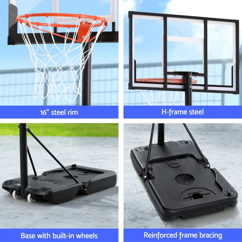 3.05M Basketball Hoop Stand System Portable Height Adjustable w/ Knob - Image 5