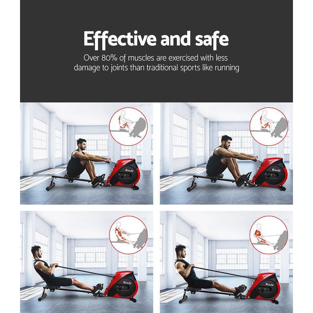 Rowing Machine Rower Elastic Rope Resistance Fitness Home Cardio - Image 2