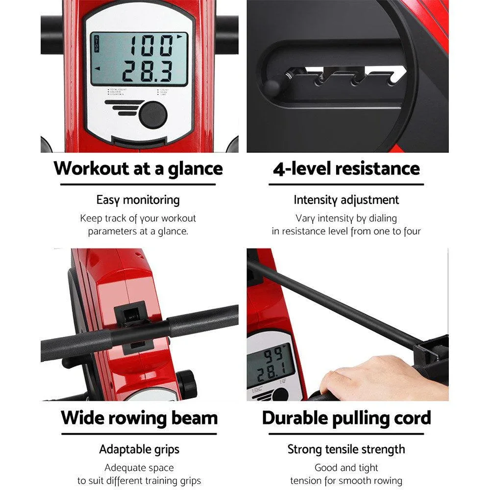 Rowing Machine Rower Elastic Rope Resistance Fitness Home Cardio - Image 3