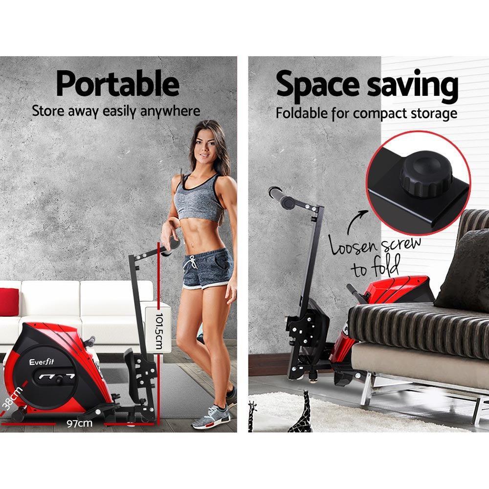 Rowing Machine Rower Elastic Rope Resistance Fitness Home Cardio - Image 4