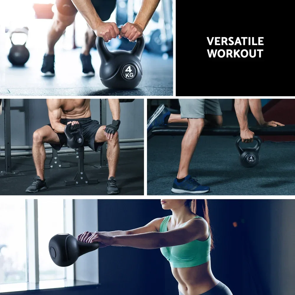 4kg Kettlebell Set Weight Lifting Bench Dumbbells Kettle Bell Gym Home - Image 6