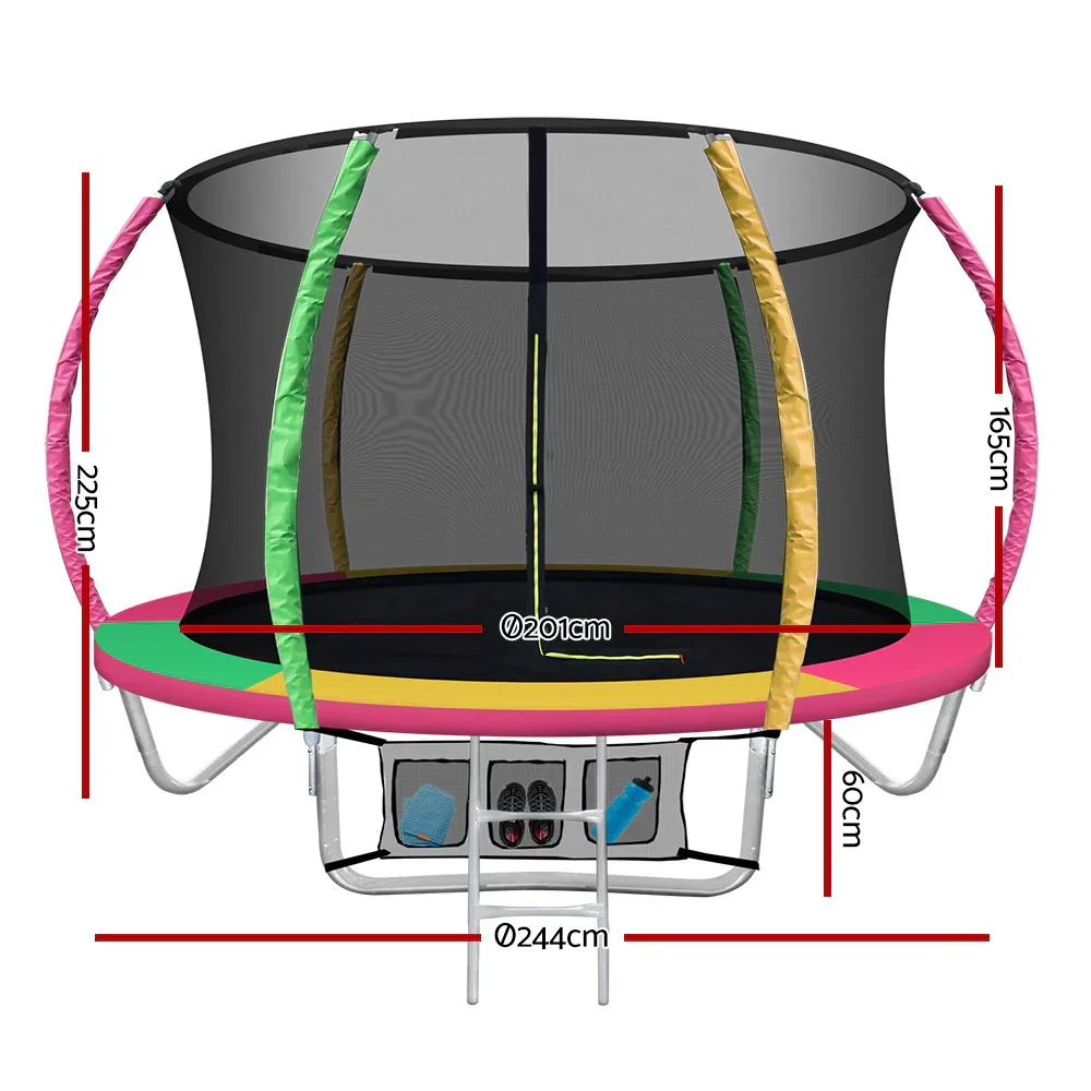 8FT Trampoline for Kids w/ Ladder Enclosure Safety Net Rebounder Colors - Image 3