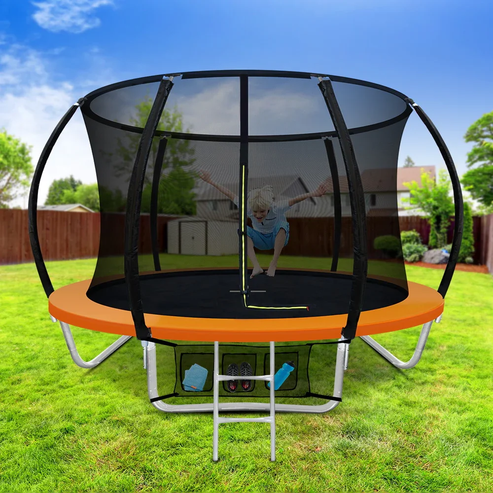 8FT Trampoline for Kids w/ Ladder Enclosure Safety Net Rebounder Orange - Image 7