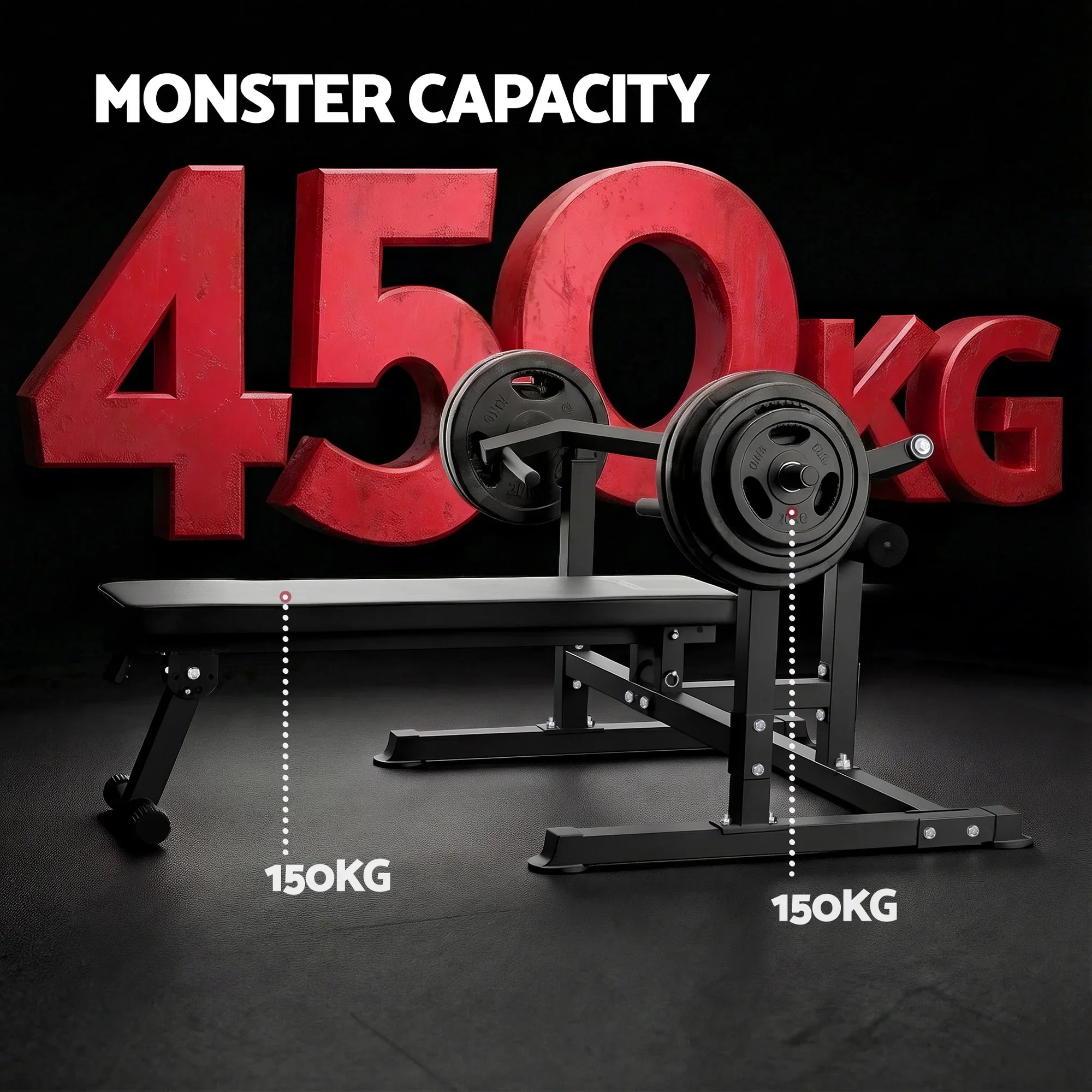 Chest Press Machine Home Gym Equipment Folding Workout Bench with Independent Arms Black - Image 7