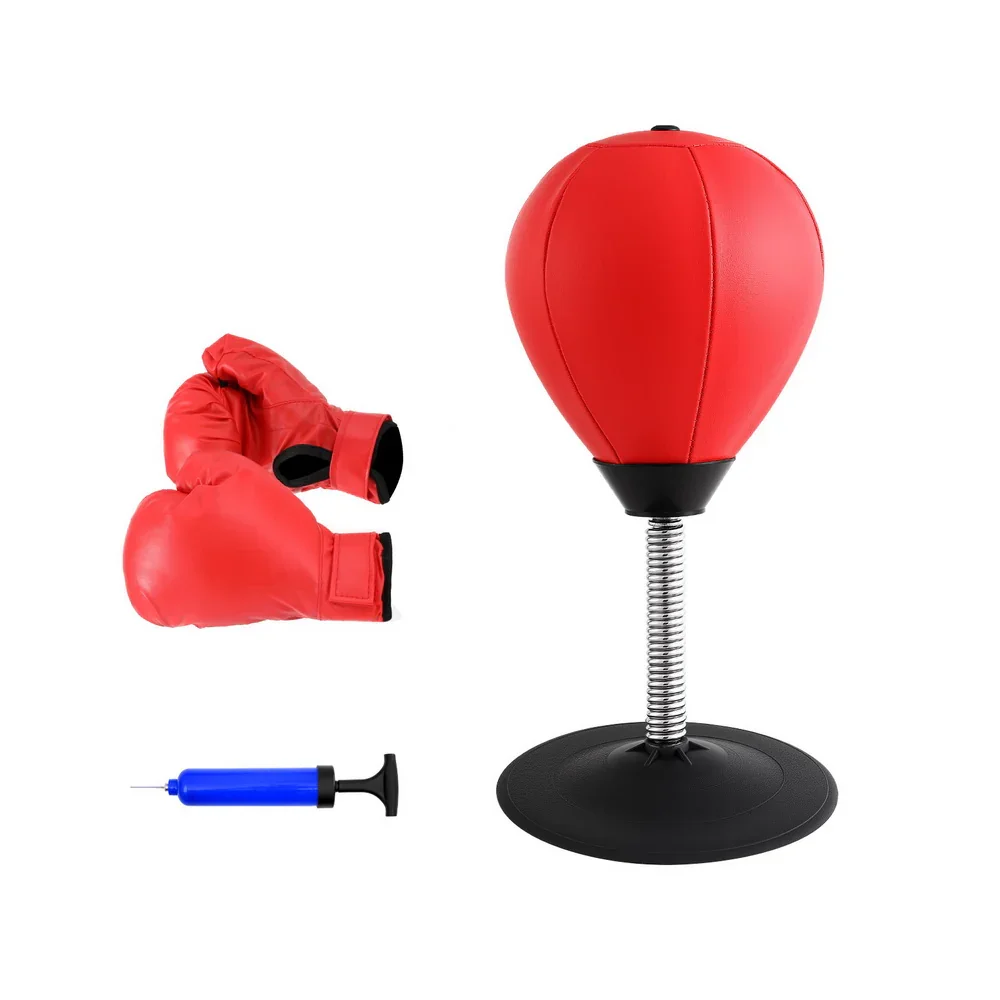 Desktop Punching Boxing Bag Stand Set with Pump Swivel Speed Balls - Image 5
