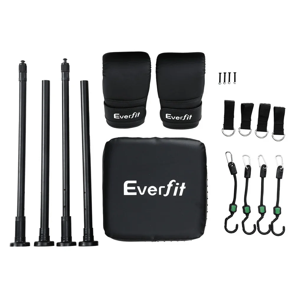 Doorway Punching Bag Adjustable Apartment Friendly with Boxing Gloves Black - Image 3