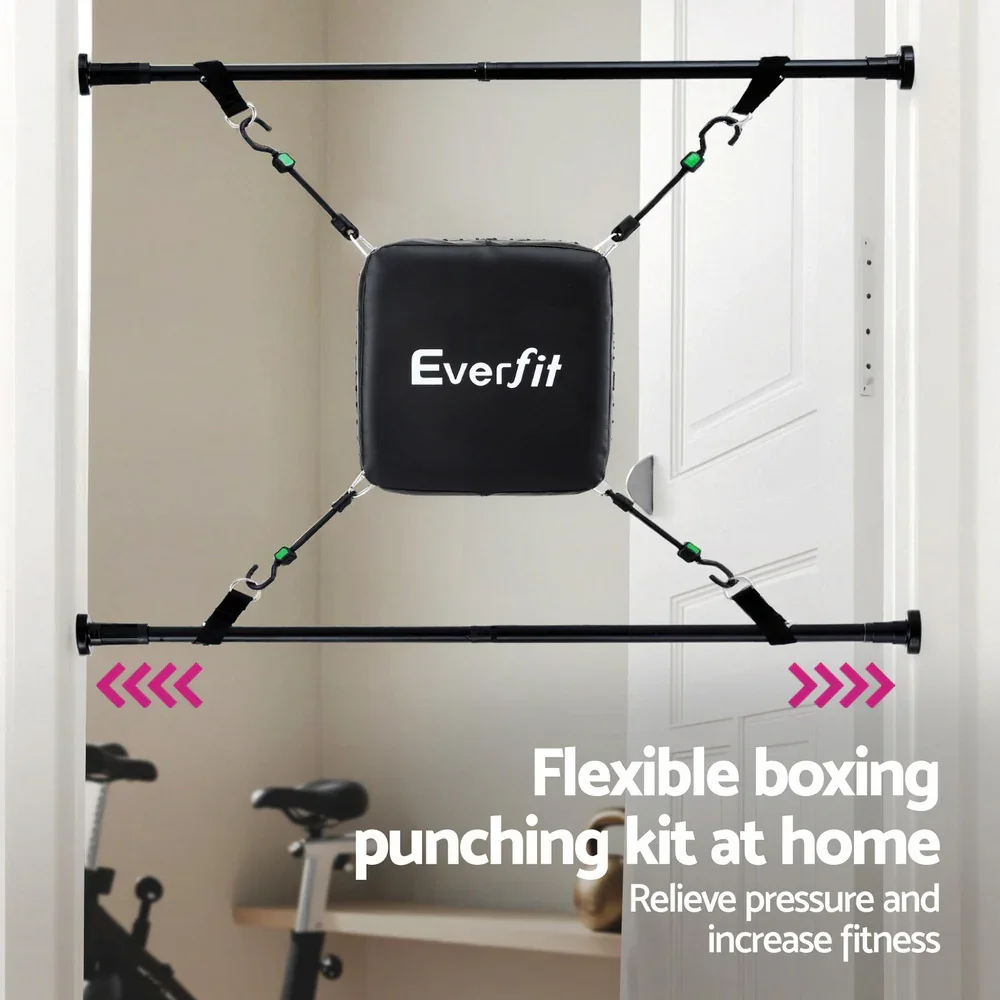 Doorway Punching Bag Adjustable Apartment Friendly with Boxing Gloves Black - Image 5