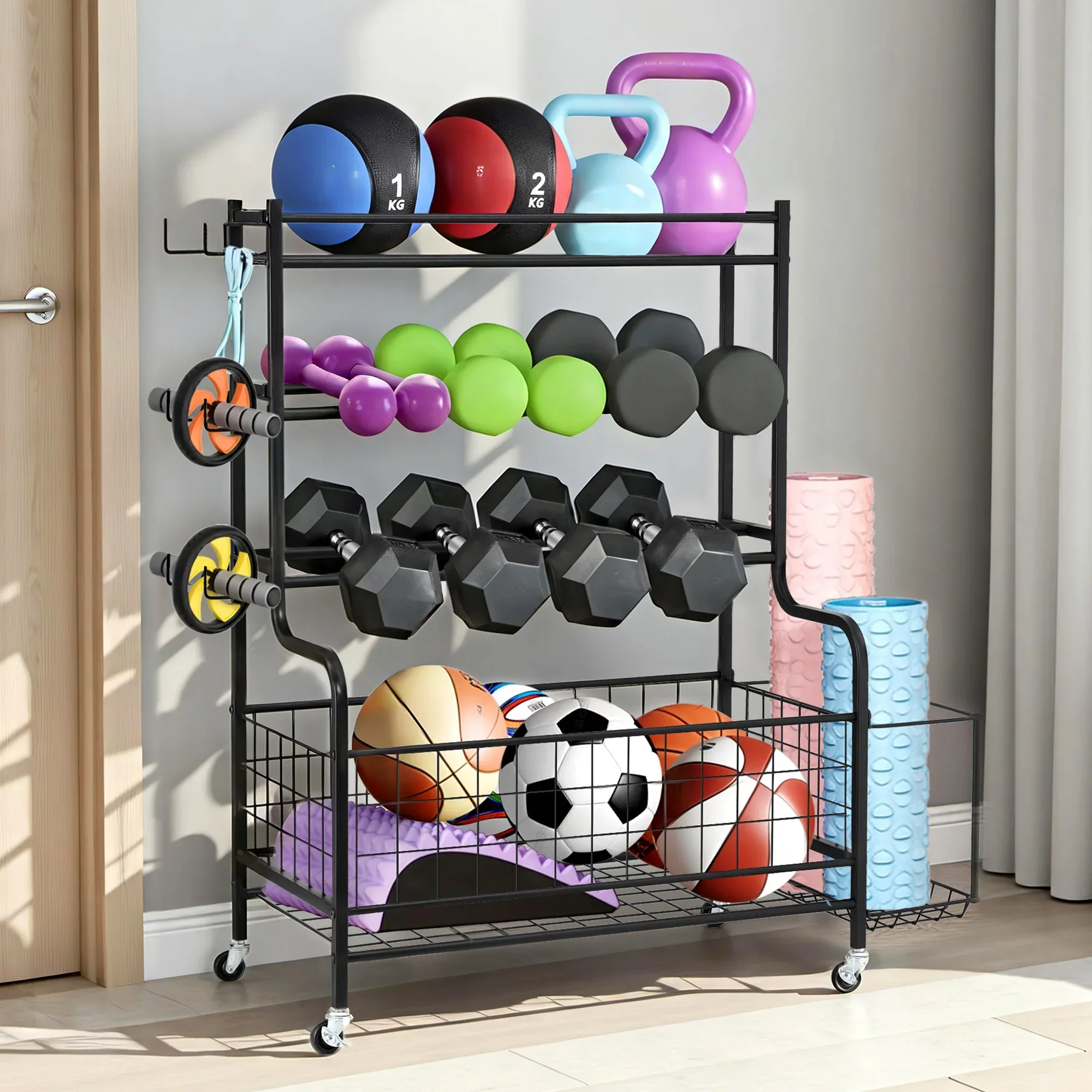 Dumbbell Rack Weight Rack for Dumbbells Home Gym Storage Black - Image 7