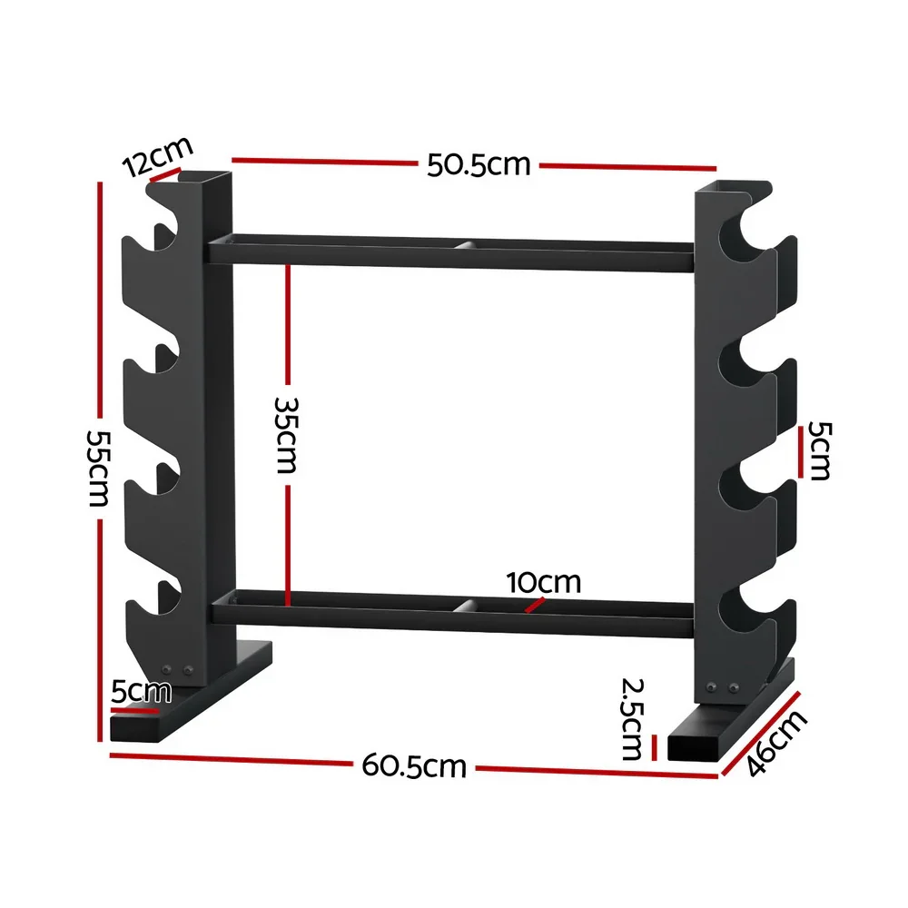 Dumbbells Rack Dumbbell Kettlebell Stand Home Gym Storage 200kg Capacity - Image 2
