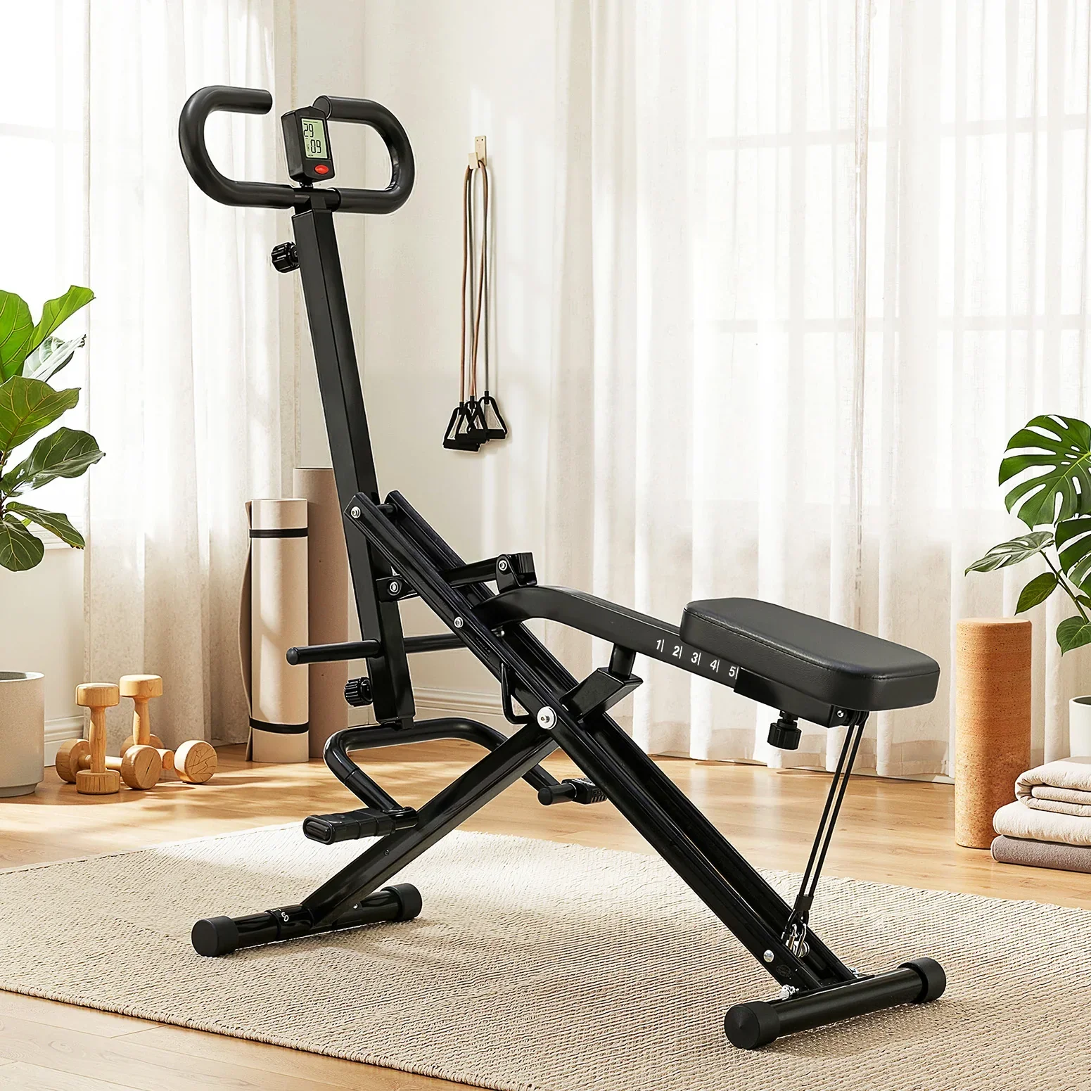 Foldable Squat Machine Deep Squat Rowing Machine 5 Adjustable Seat Home Gym - Image 8