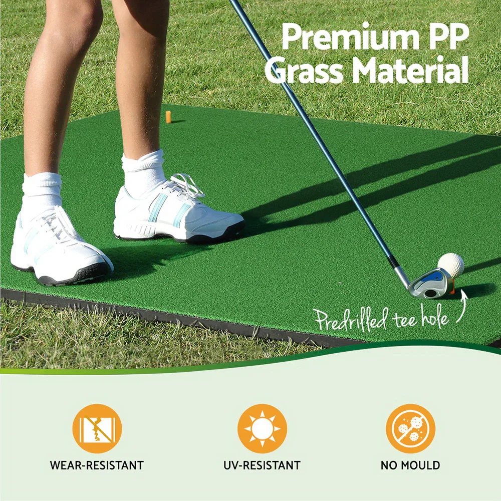 Golf Hitting Mat Portable DrivingÂ Range PracticeÂ Training Aid 150x150cm - Image 4