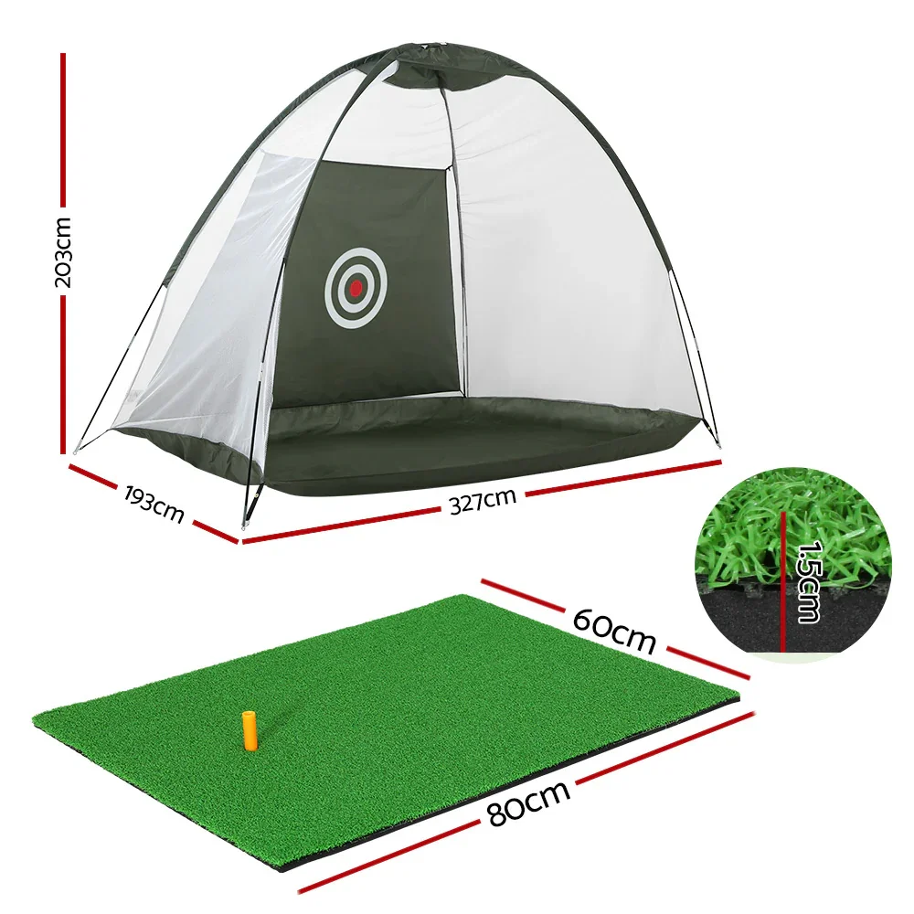 3M Golf Practice Net And Training Mat Set Driving Target Green - Image 3