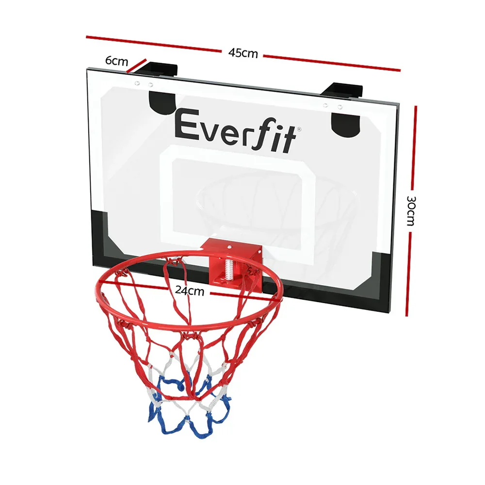 23" Mini Basketball Hoop Backboard Door Wall Mounted Sports Kids Black - Image 2