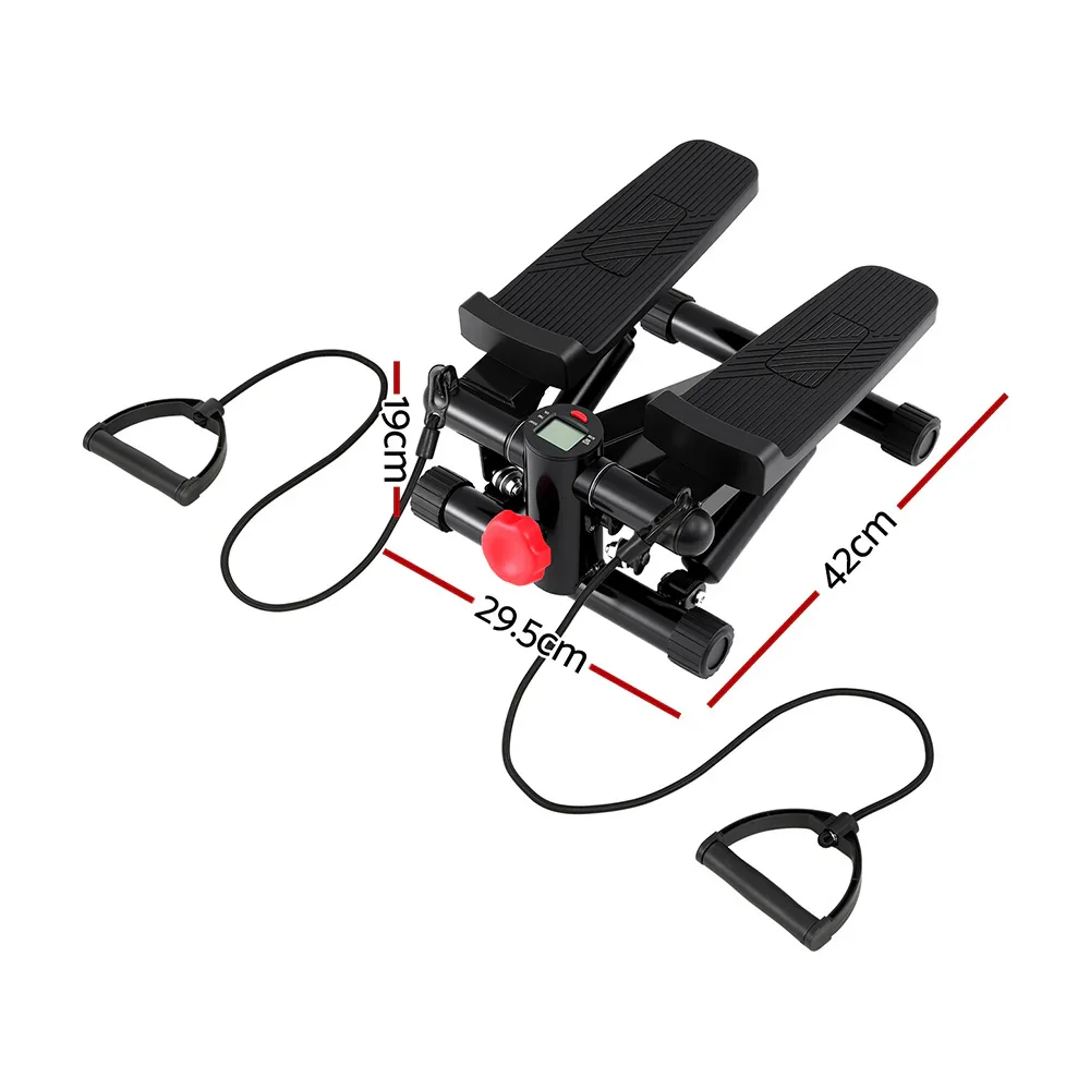Mini Stepper with Resistance Rope Aerobic for Exercise Compact Home Workout Black - Image 5