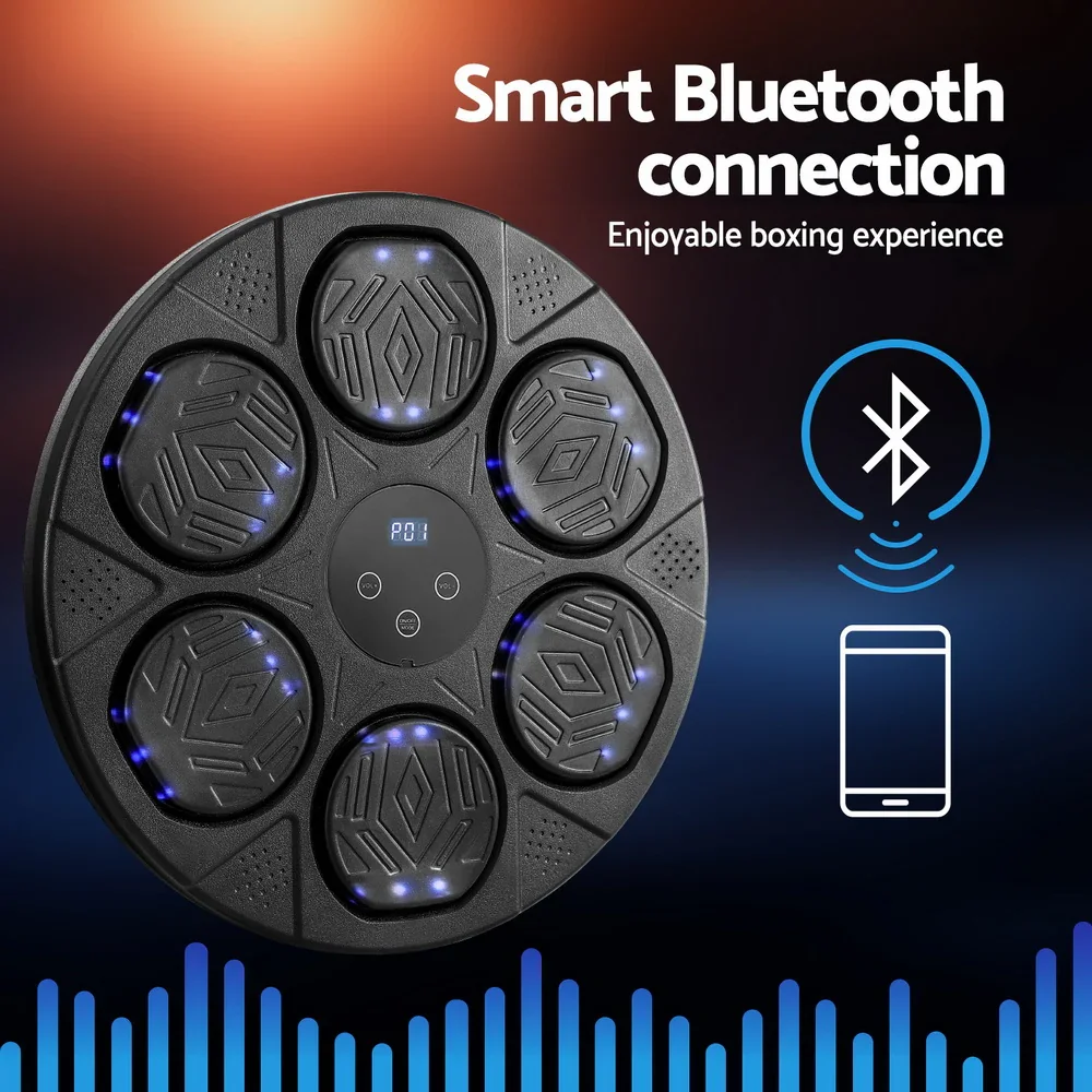 Music Boxing Machine Bluetooth Wall-Mounted Punch Target with LED Display & Gloves - Image 4