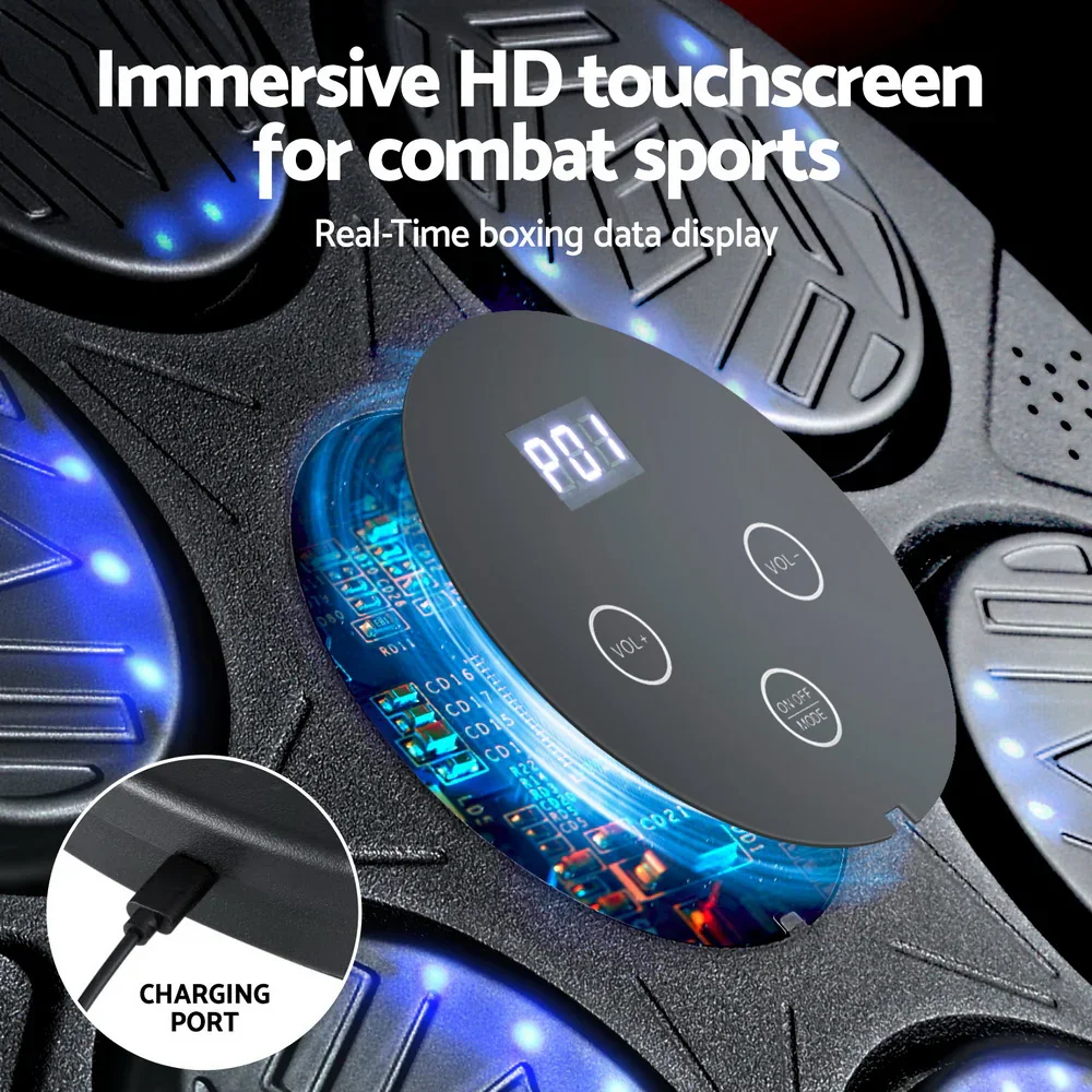 Music Boxing Machine Bluetooth Wall-Mounted Punch Target with LED Display & Gloves - Image 5