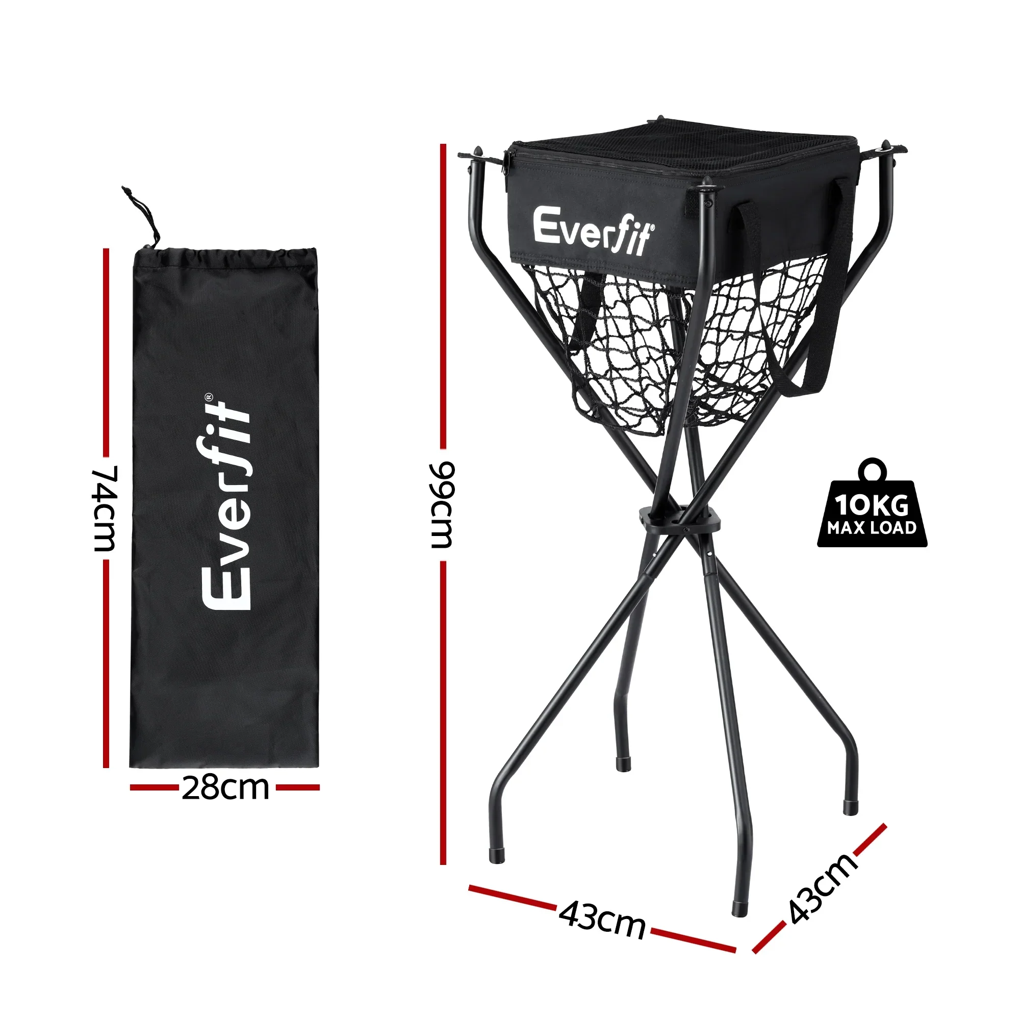 Portable Ball Cart Foldable Pickleball Tennis Baseball Softball - Image 2