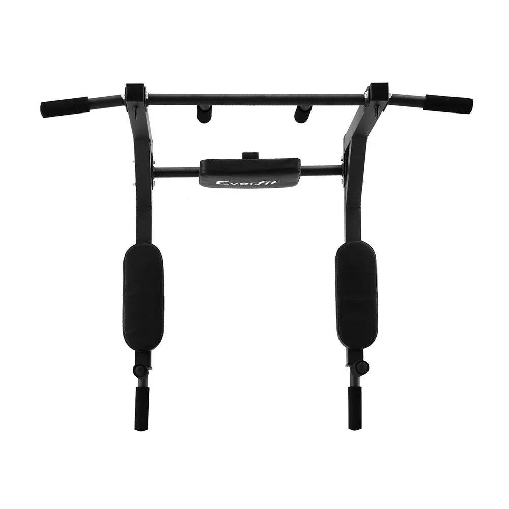 Pull Up Bar Dip Station Multi Gym 150kg Home Power Station Black Red - Image 3