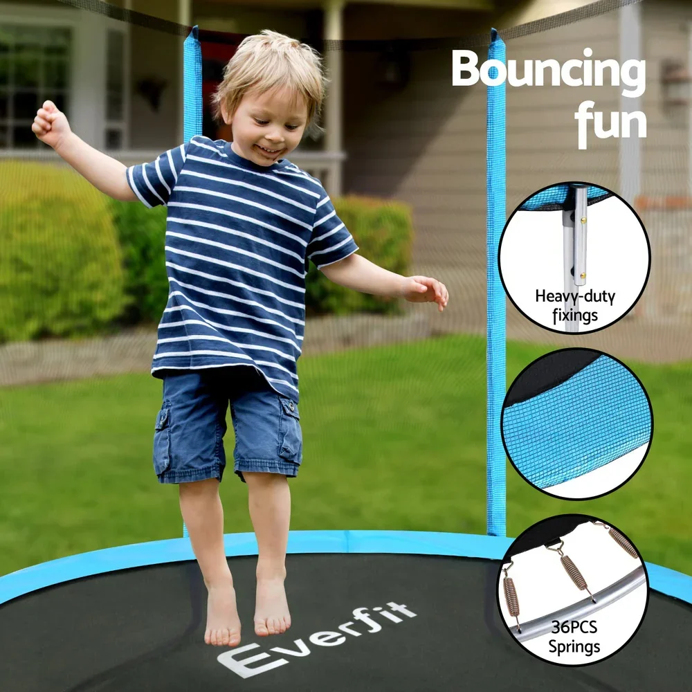 Trampoline 6FT Kids Trampolines Safety Net Pad Round Blue - Image 6