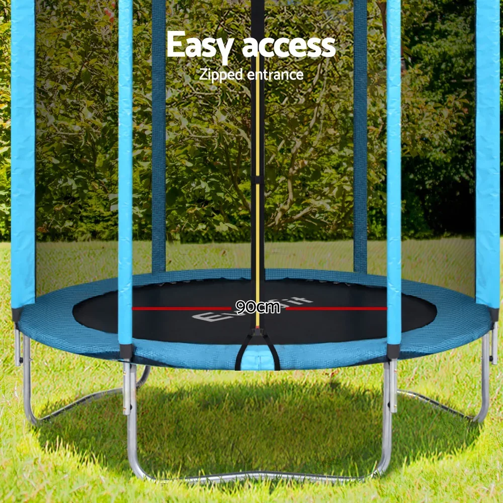 Trampoline 6FT Kids Trampolines Safety Net Pad Round Blue - Image 7