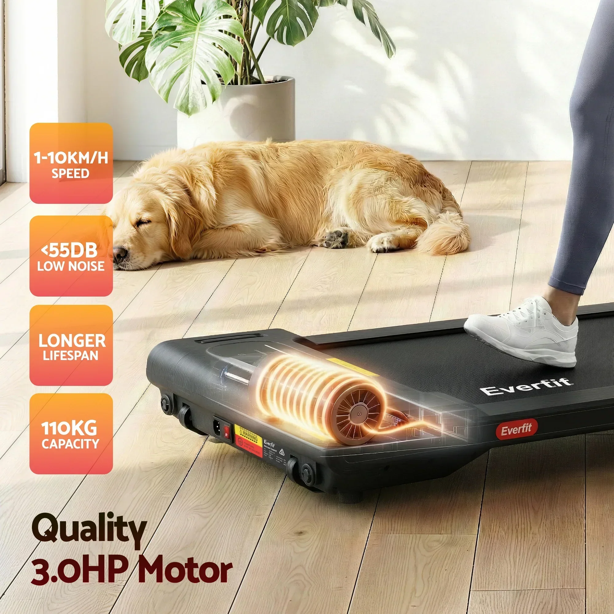 Walking Pad Treadmill 2 in 1 Foldable Under Desk for Home Gym With 38cm Belt With APP - Image 8