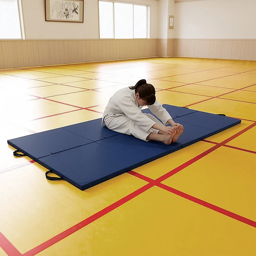 Folding Blue Exercise Mat – Gymnastics, Martial Arts, Yoga, Karate & Judo Training - Image 6