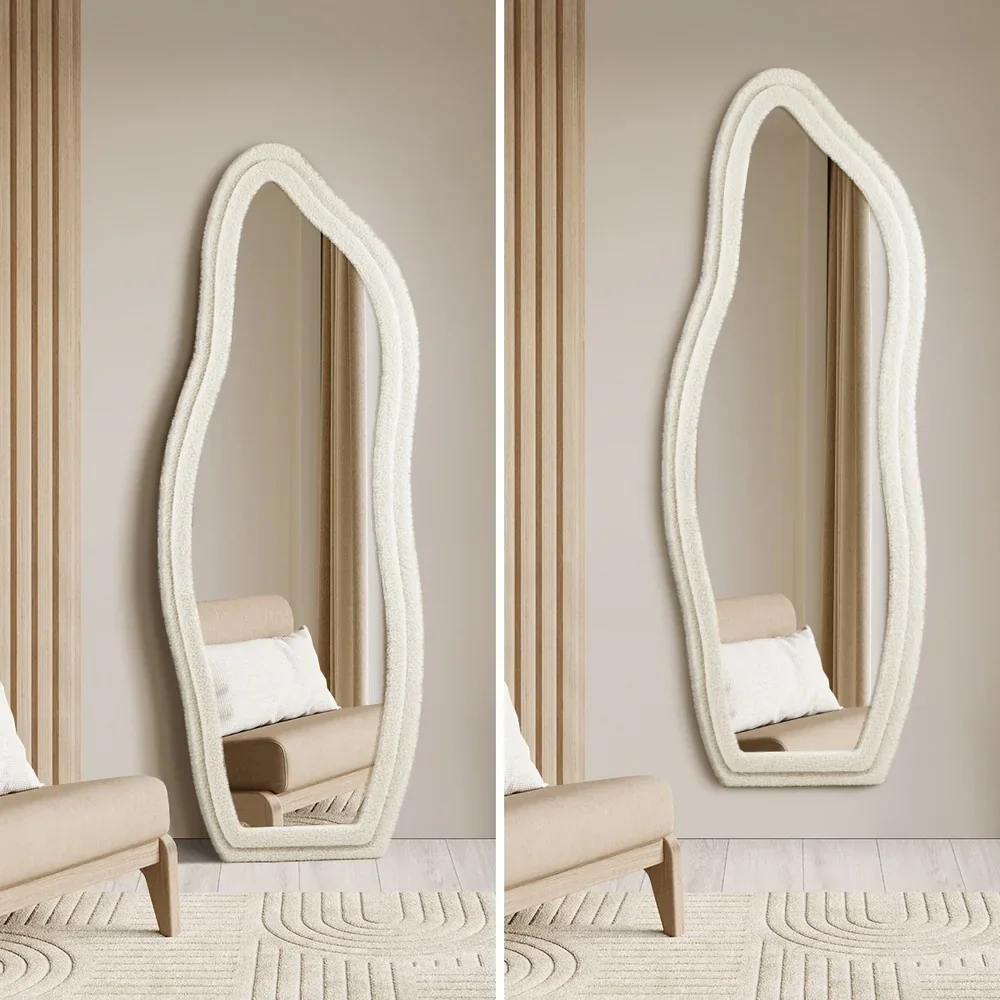 Full Length Mirror Boucle Dressing Wall Mounted 160cm - Image 5