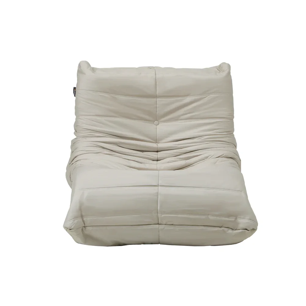 Floor Sofa Lazy Couch Beige Polyester - Image 6