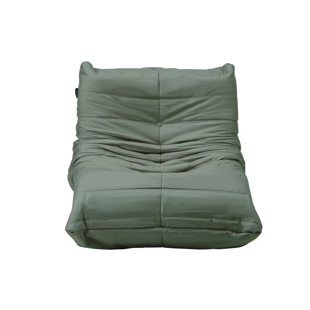2X Floor Sofa Lounge Caterpillar Lazy Couch Single Chair Pouffe Green - Image 4