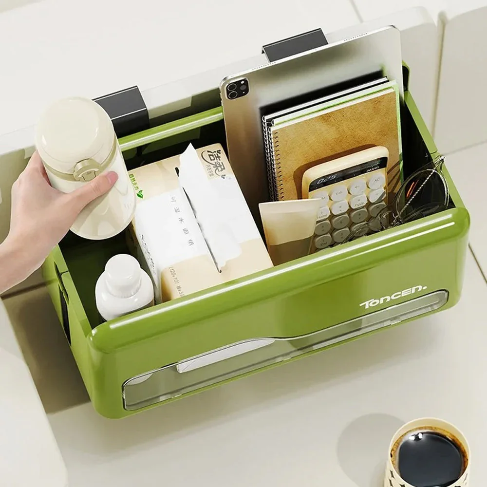 Foldable Hanging Storage Box No Drilling Required Wall-mounted Organizer (White) - Image 6