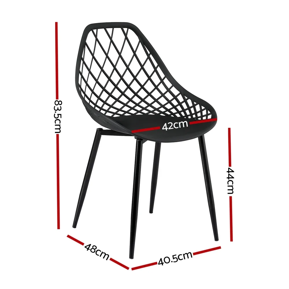 4PC Outdoor Dining Chairs PP Lounge Chair Patio Garden Furniture Black - Image 3